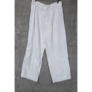 Madewell White The Harlow Wide-Leg High Rise Pant  100% Linen 10 Lagenlook